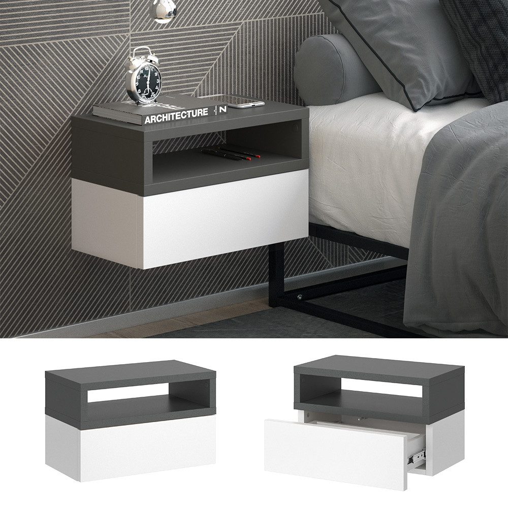 Vicco Nachtschrank Urbano, Anthrazit/Weiß, 45 x günstig online kaufen