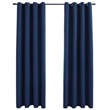 Vorhang Verdunkelungsvorhänge mit Metallösen 2 Stk. Blau 140x245cm, furnicato, (1 St)