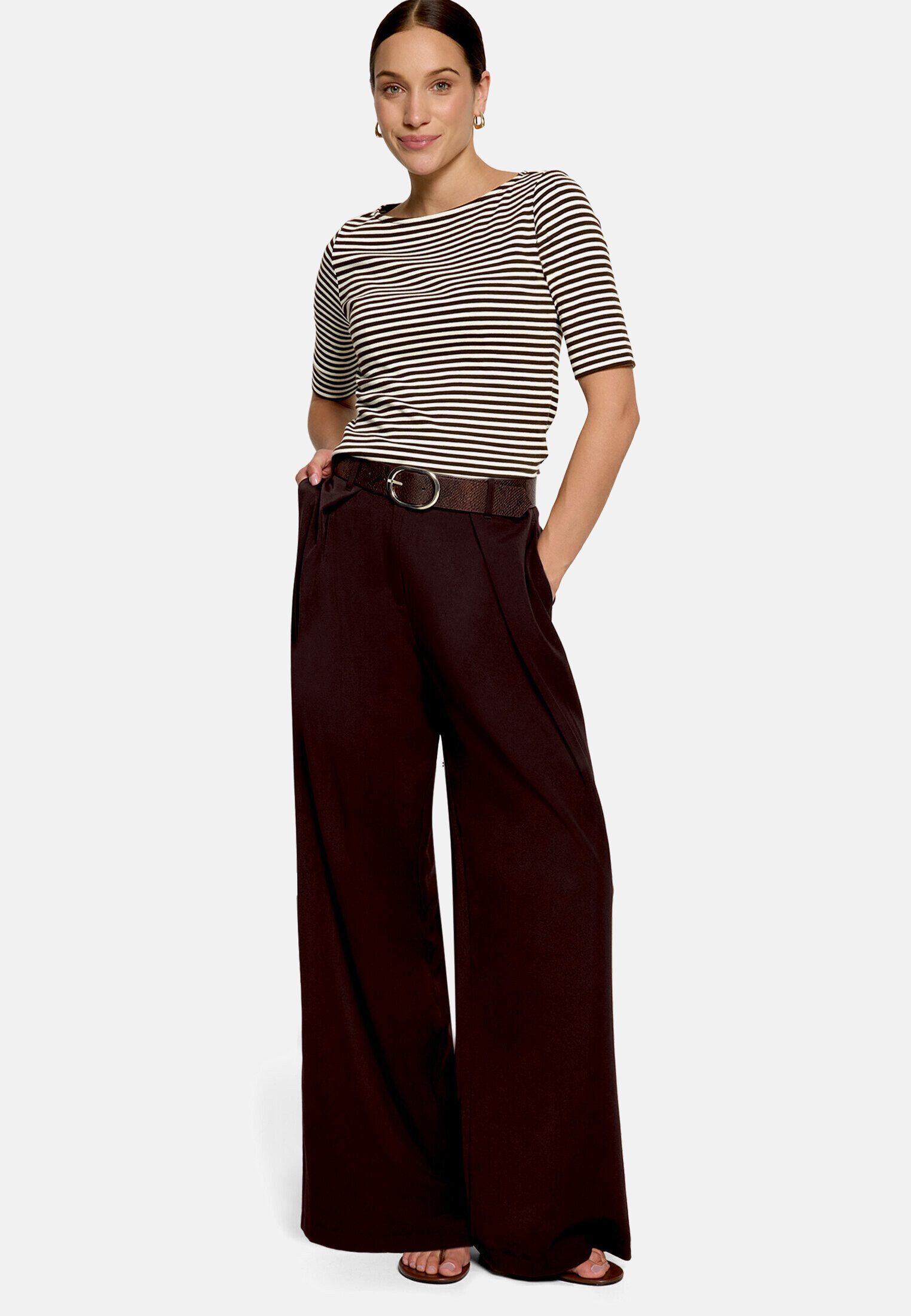 Zero Kurzarmshirt Damen Shirt mit U-Boot-Ausschnitt (1-tlg) Material