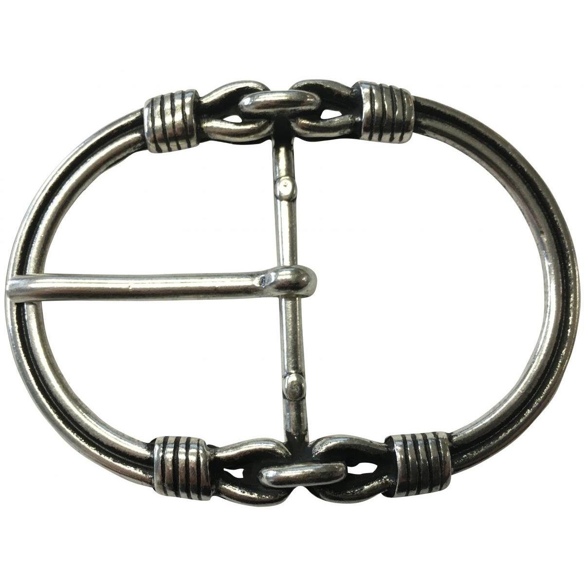 BELTINGER Gürtelschnalle Doppel 4,0 cm - Gürtelschließe 40mm - Dorn-Schließe - Gürtel bis 4cm