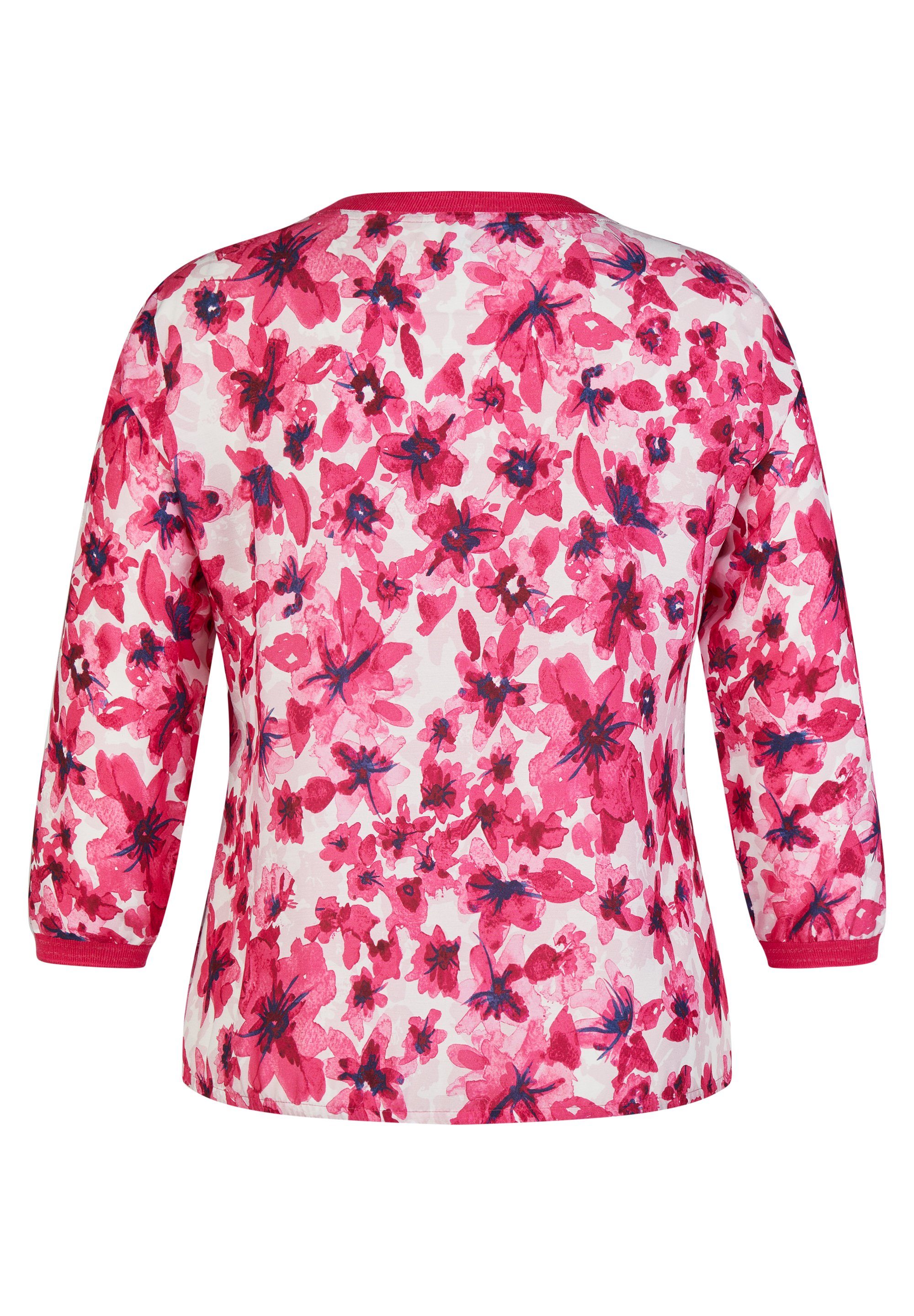 Rabe Langarmbluse mit auffälligem Blumenmuster