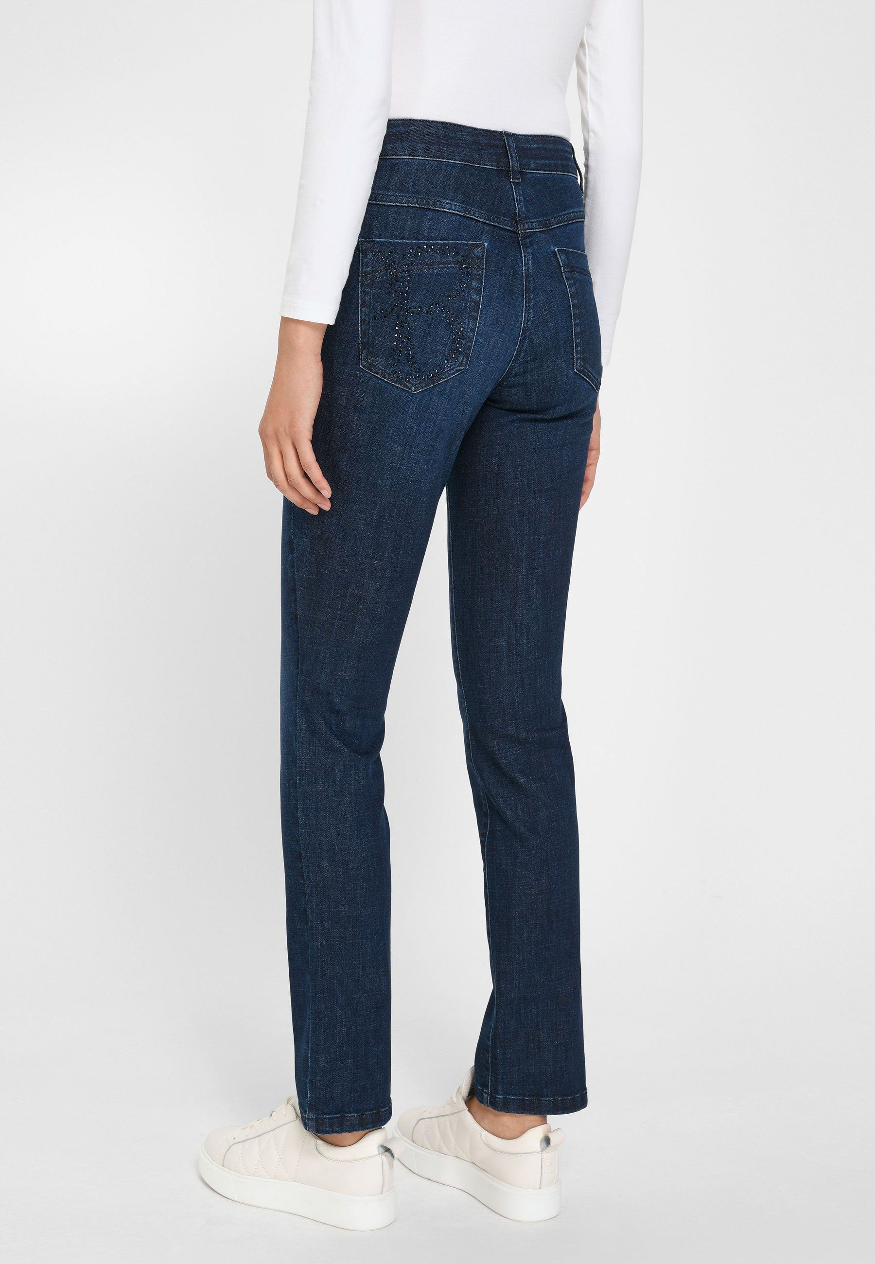 5-Pocket-Jeans Cotton Taschen mit Basler dunkelblau