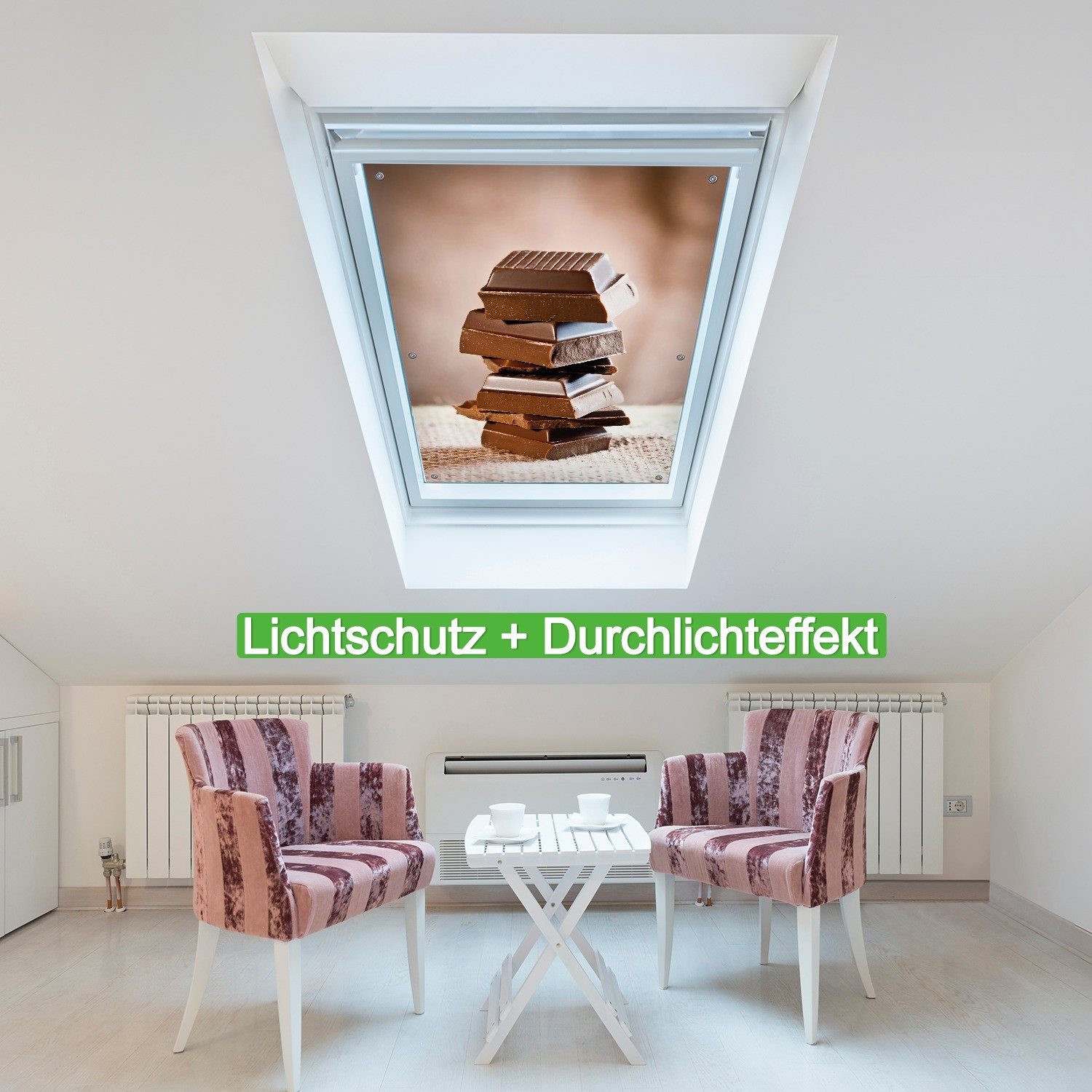 Schokoladenstückchen, Wallario, mit Sonnenschutz und wiederverwendbar wiederablösbar blickdicht, Saugnäpfen,