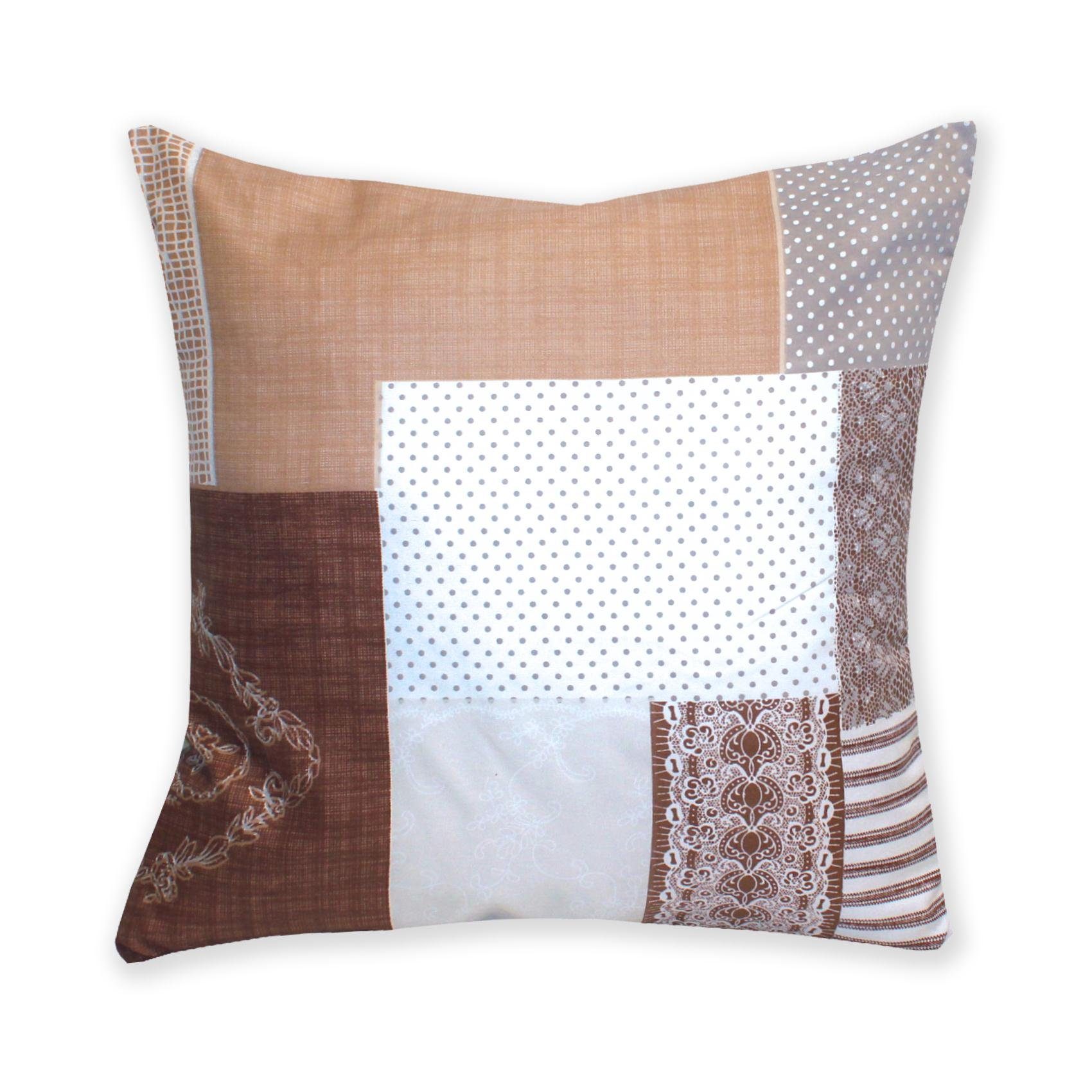 Kissenhüllen »Kissenhülle 60x60 cm Patchwork Druck Unikat Kissen«, Haus
