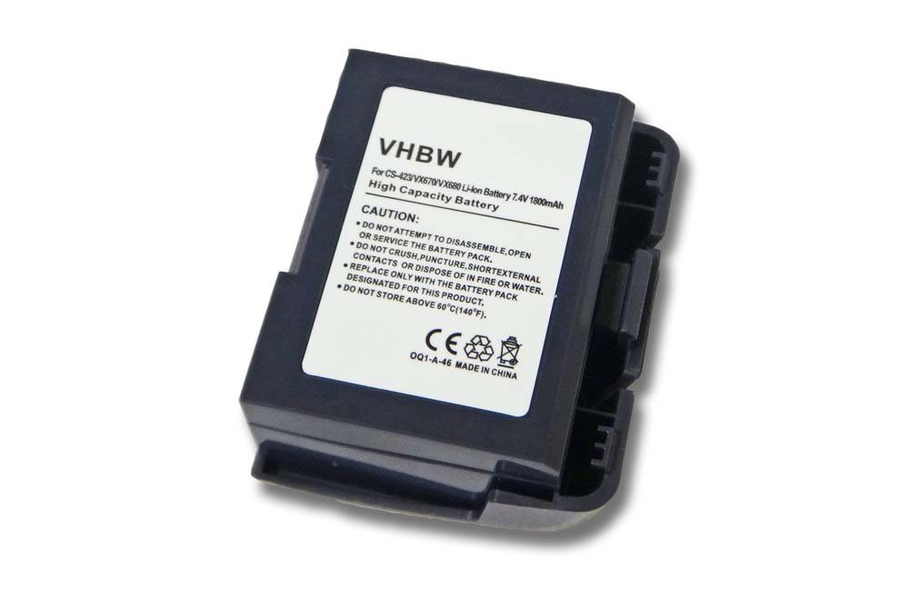 Akku vhbw Li-Ion VX670, 1800 (7,4 VX520 mit kompatibel Verifone VX680, V) mAh