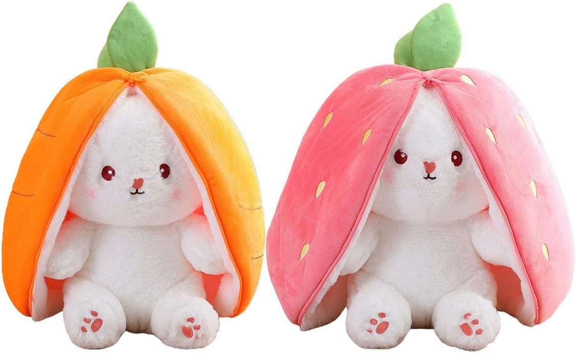 Fun Trading Plüschfigur Wende Plüsch Hase Erdbeere / Karotte