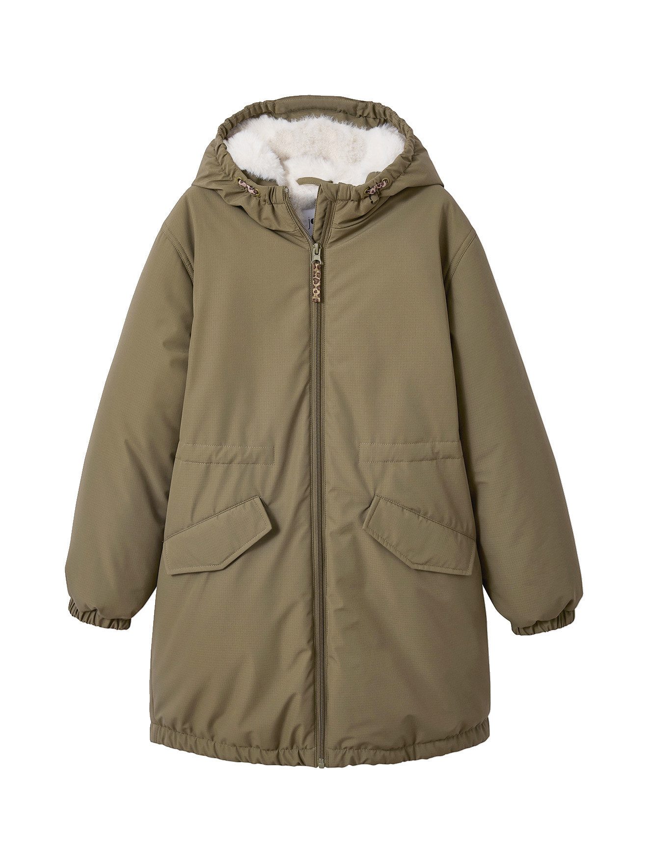 jonen Parka Mädchen Parka mit Kapuze und Webpelz