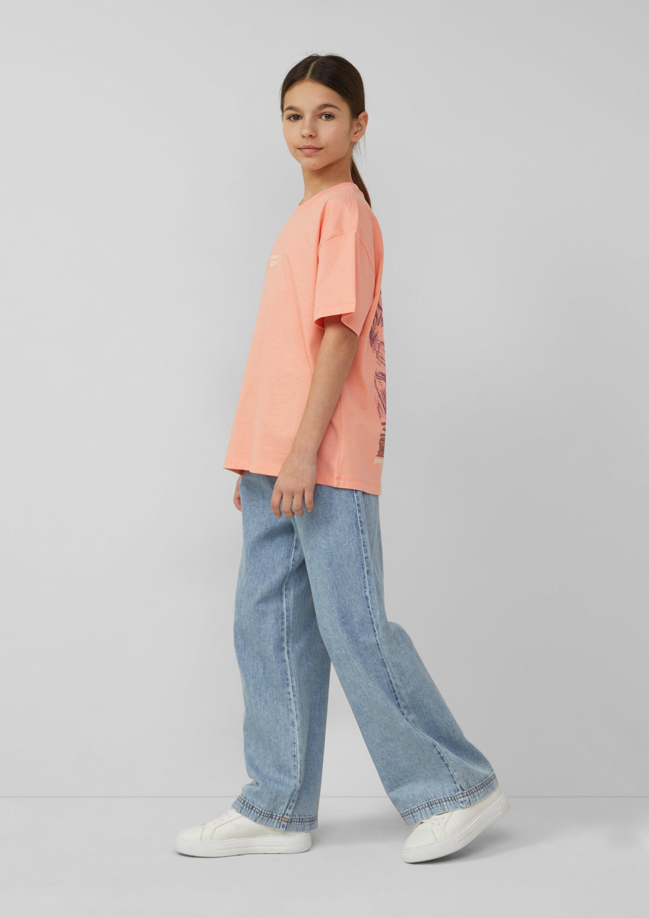 s.Oliver Kurzarmshirt T-Shirt Oversize T-Shirt mit Front- und Rückenprint