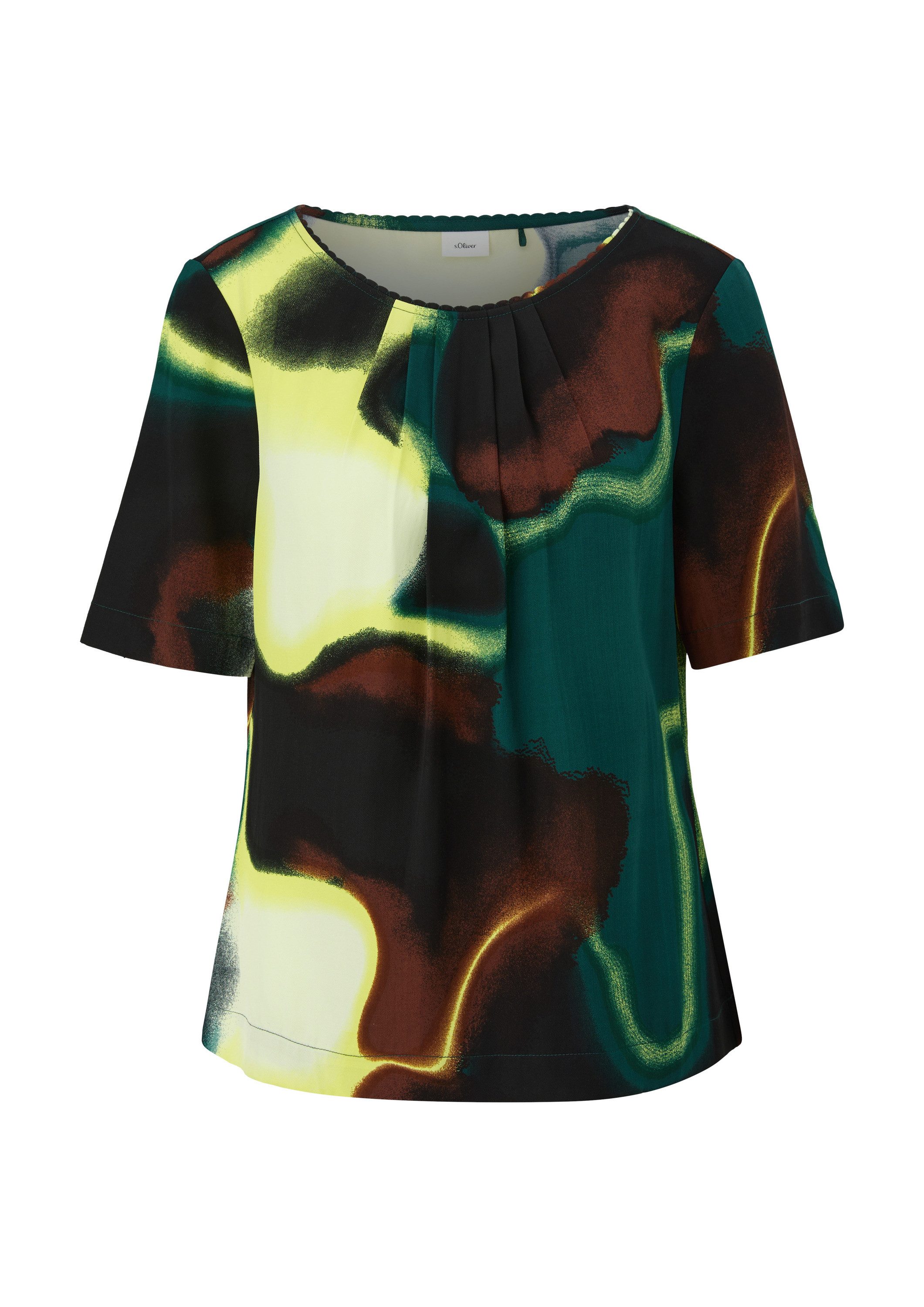 s.Oliver Kurzarmbluse Bluse Twillbluse aus Viskose günstig online kaufen
