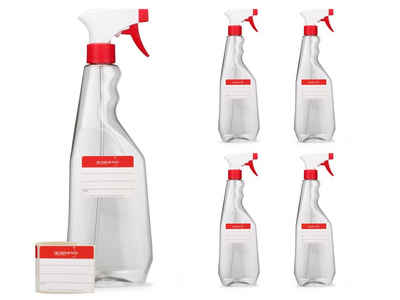 OCTOPUS Zerstäuberflasche 750 ml Sprühflaschen aus PET, G28, Sprühpistole rot/weiß (5 St)