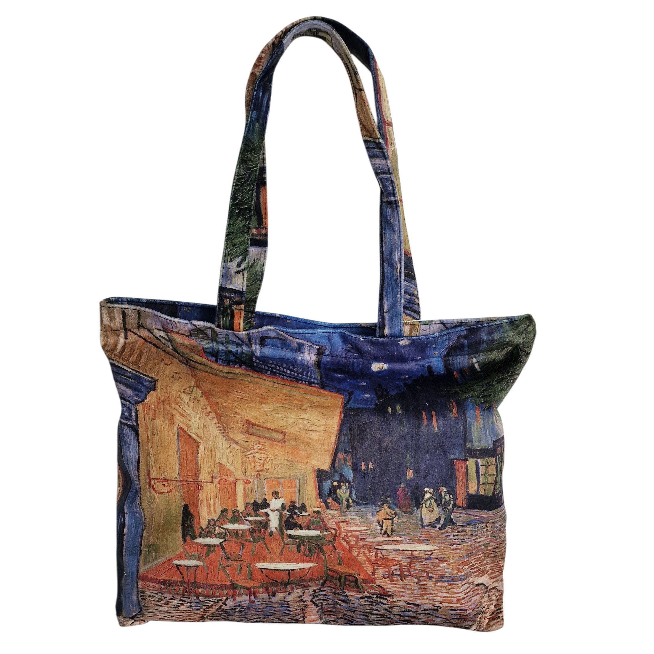 Dark-Desires Schultertasche Künstler Einkaufstasche blau "van Gogh" "Nachtcafé" vintage, Kunstmotiv