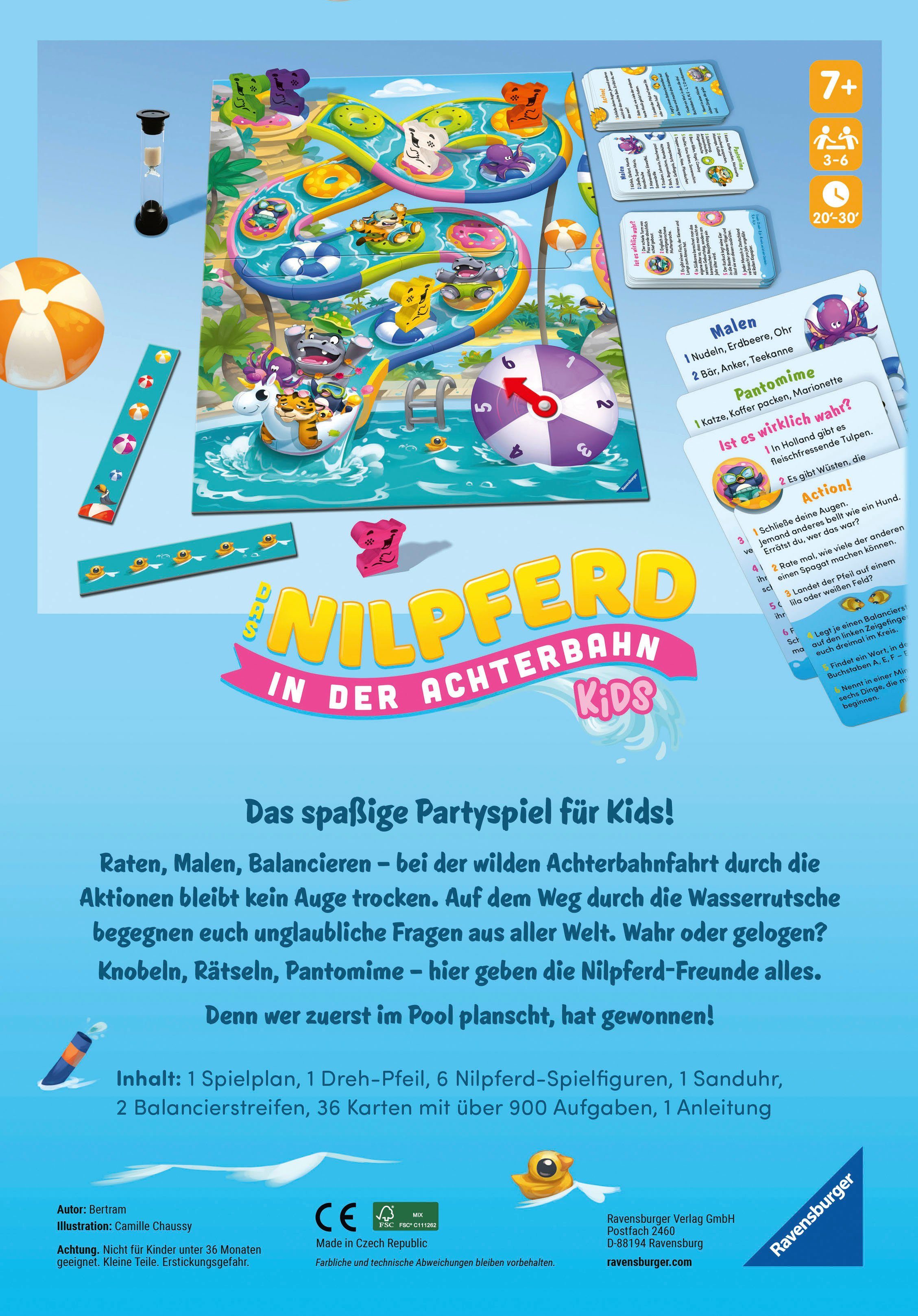 Ravensburger Spiel Das Nilpferd in der Achterbahn - Kids, Kinderspiel, Made in Europe
