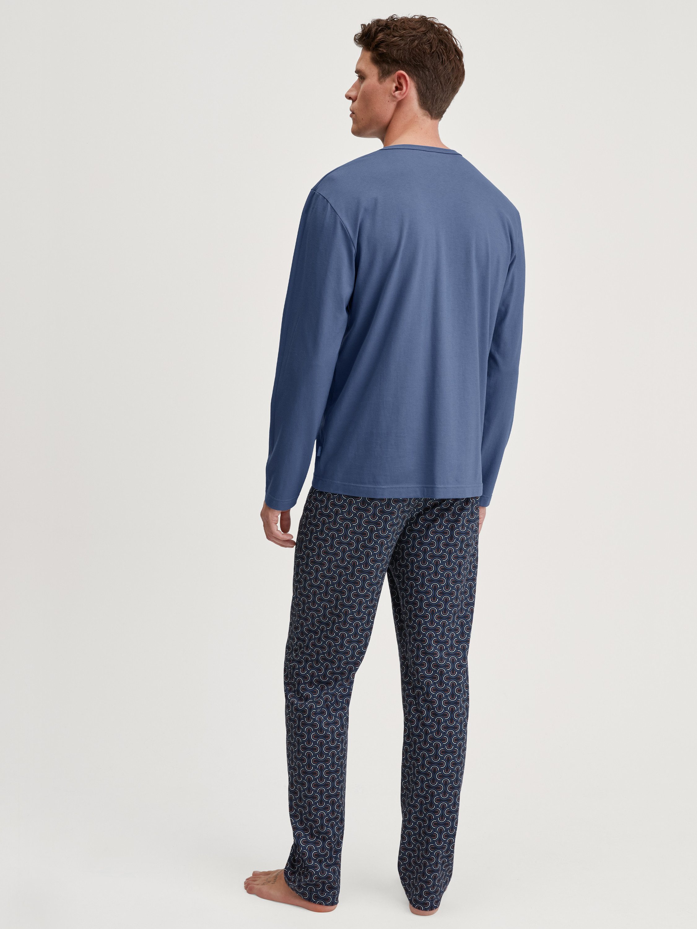 CALIDA Pyjama Relax Imprint Herren (2 tlg) 100% Baumwolle, pflegeleicht, elastisch & formstabil, in Single Jersey