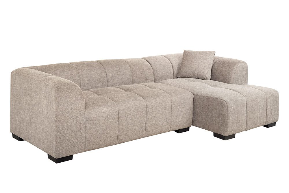 riess-ambiente Ecksofa CITY 240cm taupe Strukturstoff - inkl Kissen, Rundum günstig online kaufen