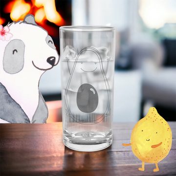 Mr. & Mrs. Panda Glas 200 ml Avocado Glücklich - Transparent - Geschenk, Freude, Wasserglas, Premium Glas, Liebevolle Gravur