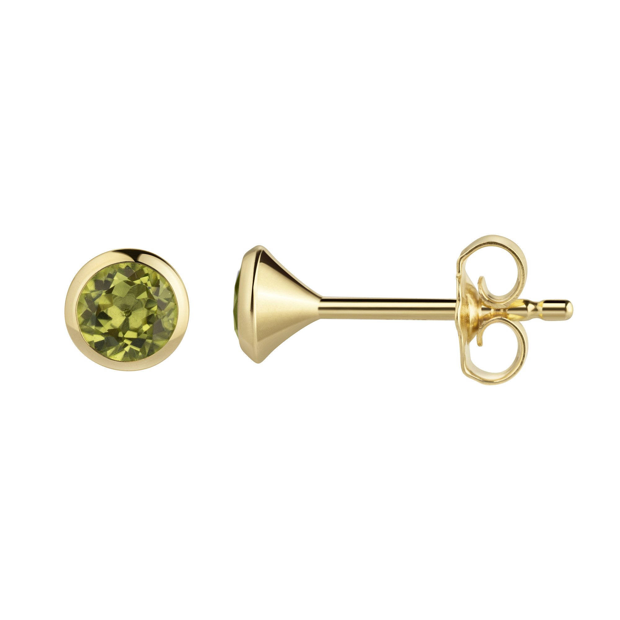 Vivance Paar Ohrstecker 585/- Gelbgold Peridot – Bild 3 von 5