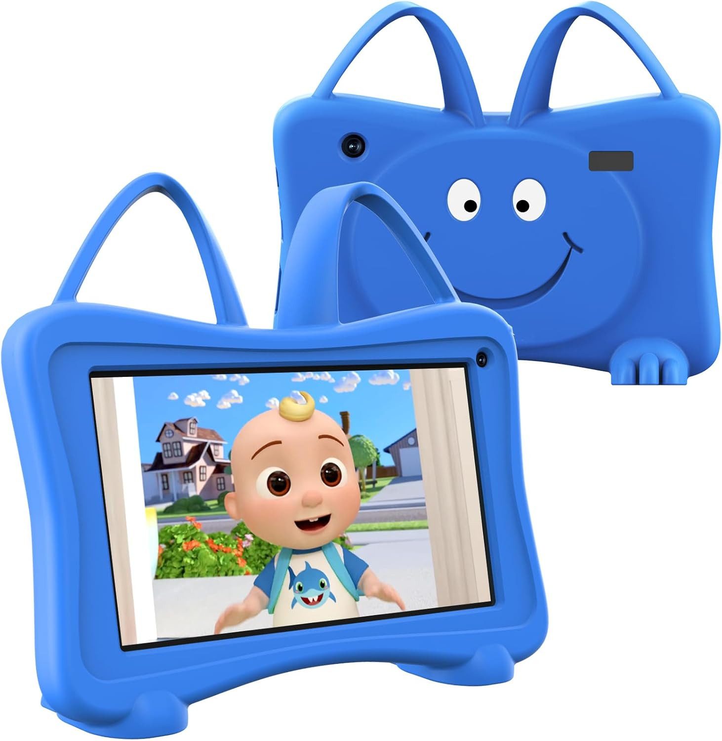 okulaku für Kinder Kleinkind Tablet (7", 32 GB, Android 10, mit Fallschutzgehäuse WiFi Dual Kamera Kindersicherung Kinder APP)