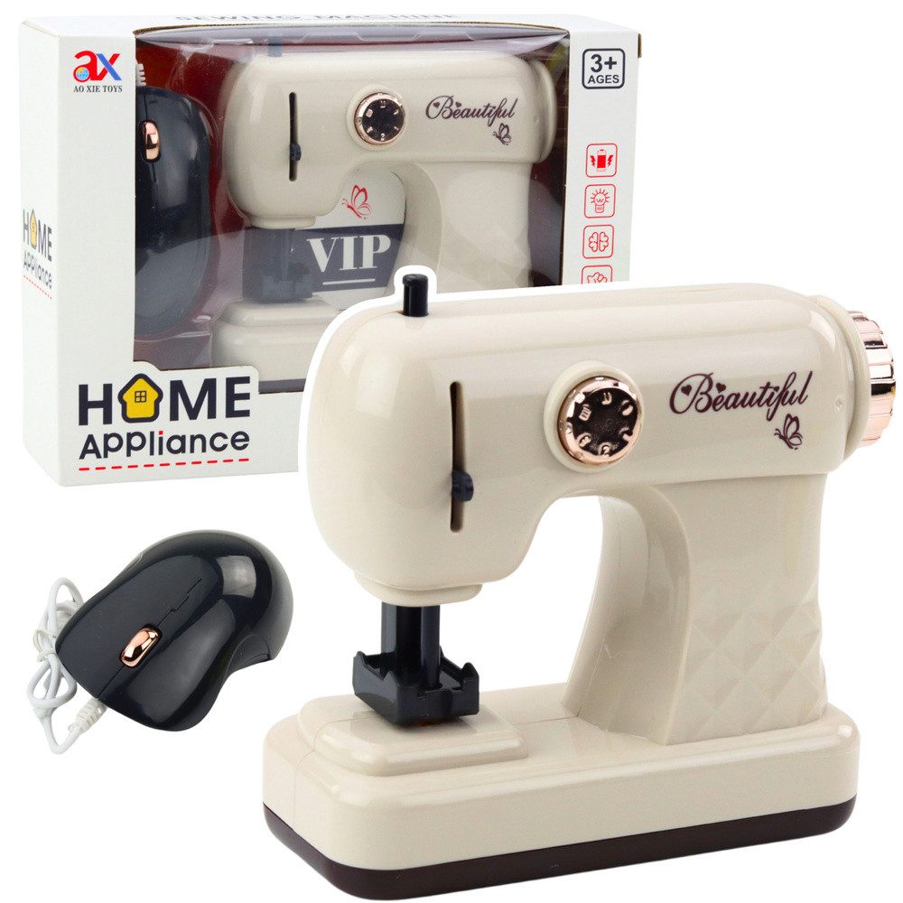 LEAN TOYS Nähmaschine Kindernähmaschine Spielnähmaschine Nähspielzeug, Licht- & Geräuscheffekte, Bedienung per Steuermaus