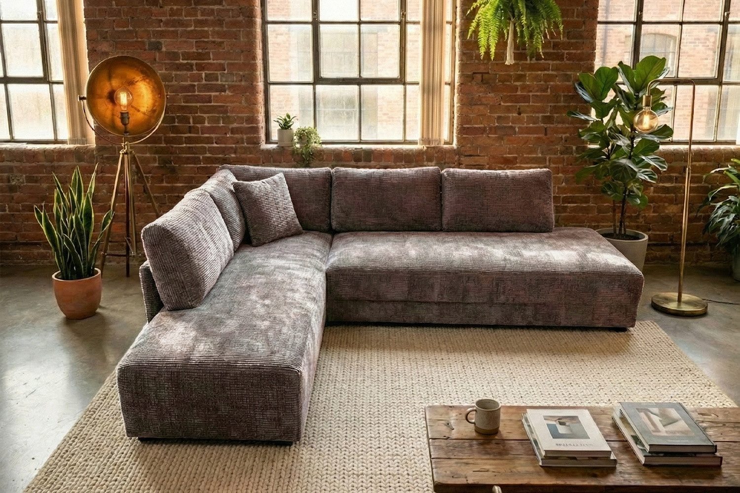 KAWOLA Schlafsofa SADIRA Ecksofa mit Schlaffunktion – Modern & Komfortabel, Eckcouch mit Stoffbezug – Bettsofa – Viel Platz, hoher Wohnkomfort