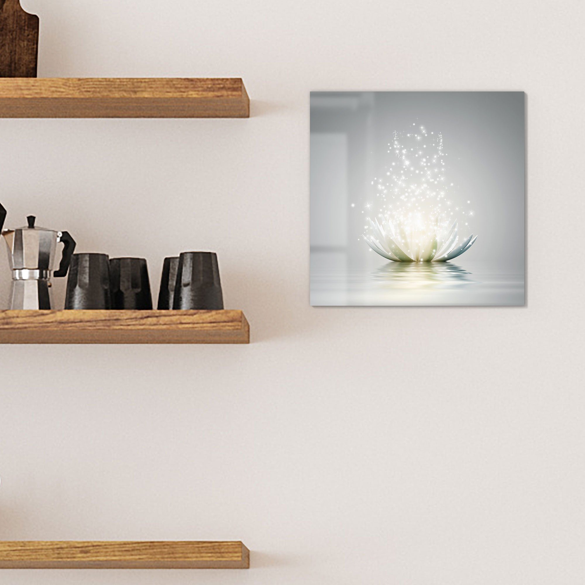 DEQORI Magnettafel 'Funkelnde Lotusblüte', Whiteboard Pinnwand beschreibbar