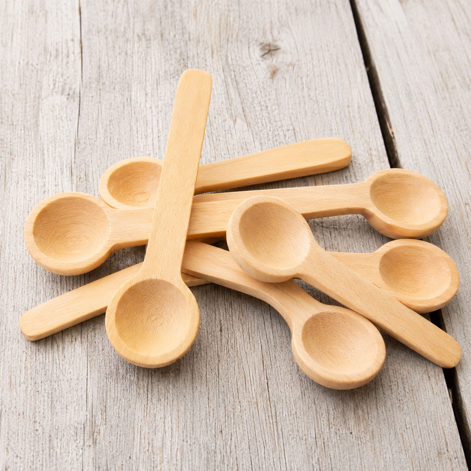 Jungengel Messlöffel 6er Mini Gewürzlöffel aus Holz Holzlöffel Portionierlöffel, 100% Holz, (6-teilig, 6-St., 6 Mini-Gewürzlöffel aus Holz), 7,5 cm Länge, 2,5 c – Bild 2 von 5