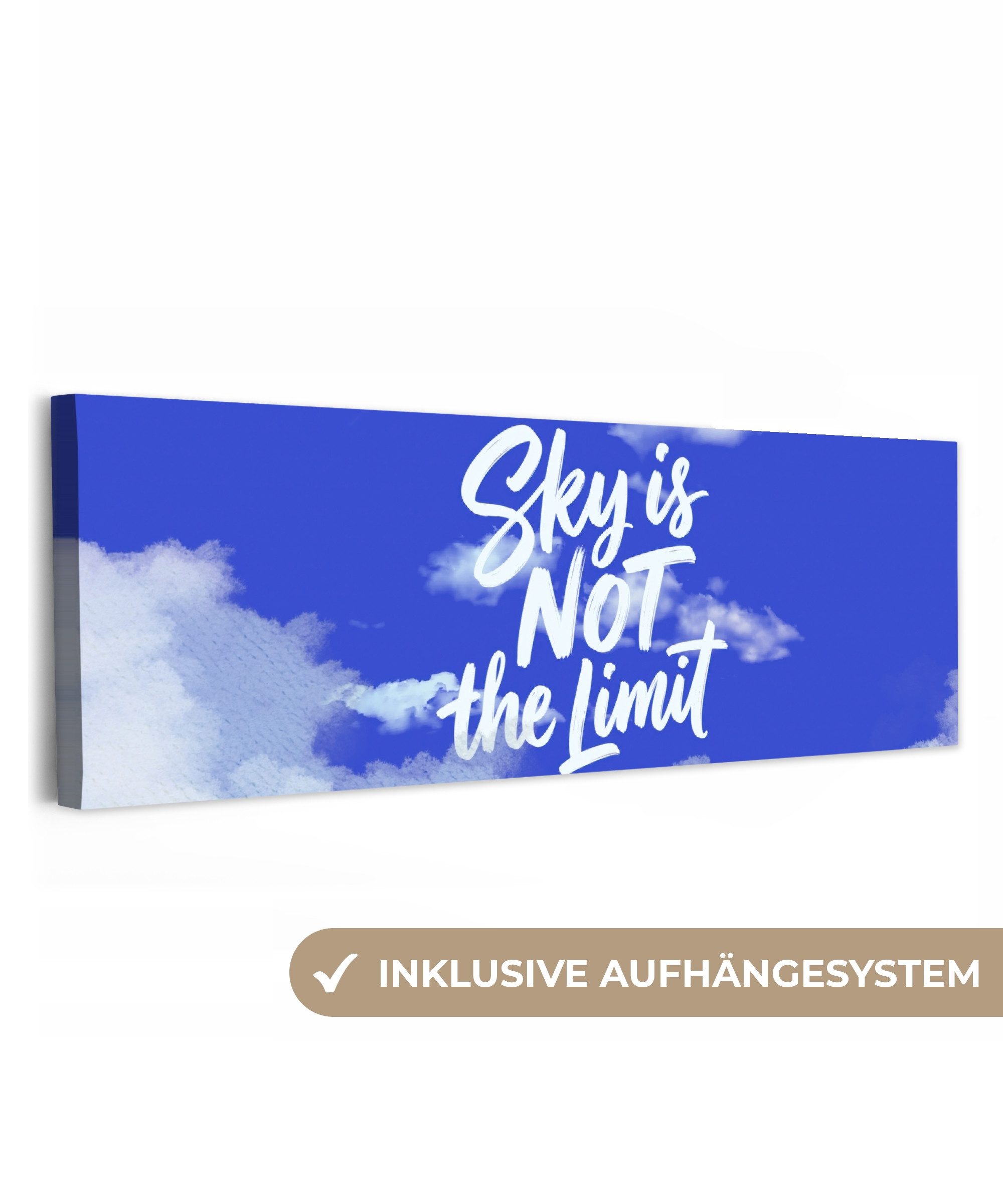 OneMillionCanvasses® Leinwandbild Panorama Der Himmel ist nicht die Grenze - Blauer Himmel - Wolken, Fotodruck (1 St), Wandbild, Deko Schlafzimmer Wohnzimmer Flur 60x20 cm