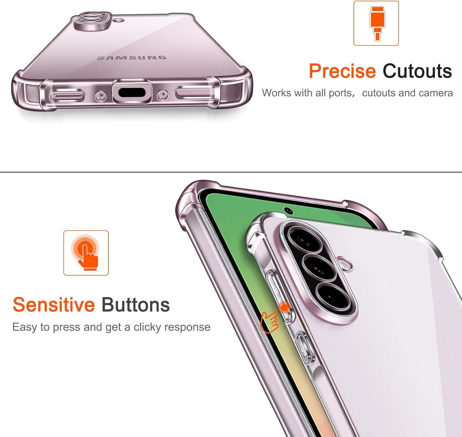 Widmann-Shop Smartphone-Hülle Case für Samsung Galaxy A57 5G Cover Transparent Schutzhülle, vergilbungsfrei, für Galaxy A57 5G, Hülle