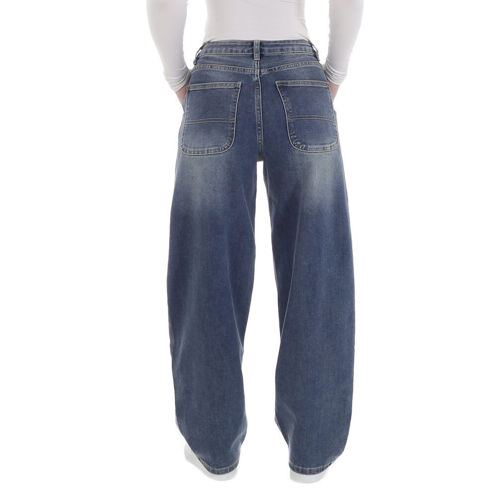 Ital-Design Stretch-Jeans Damen Freizeit (88836897) Used-Look Stretch High Waist Jeans in Blau