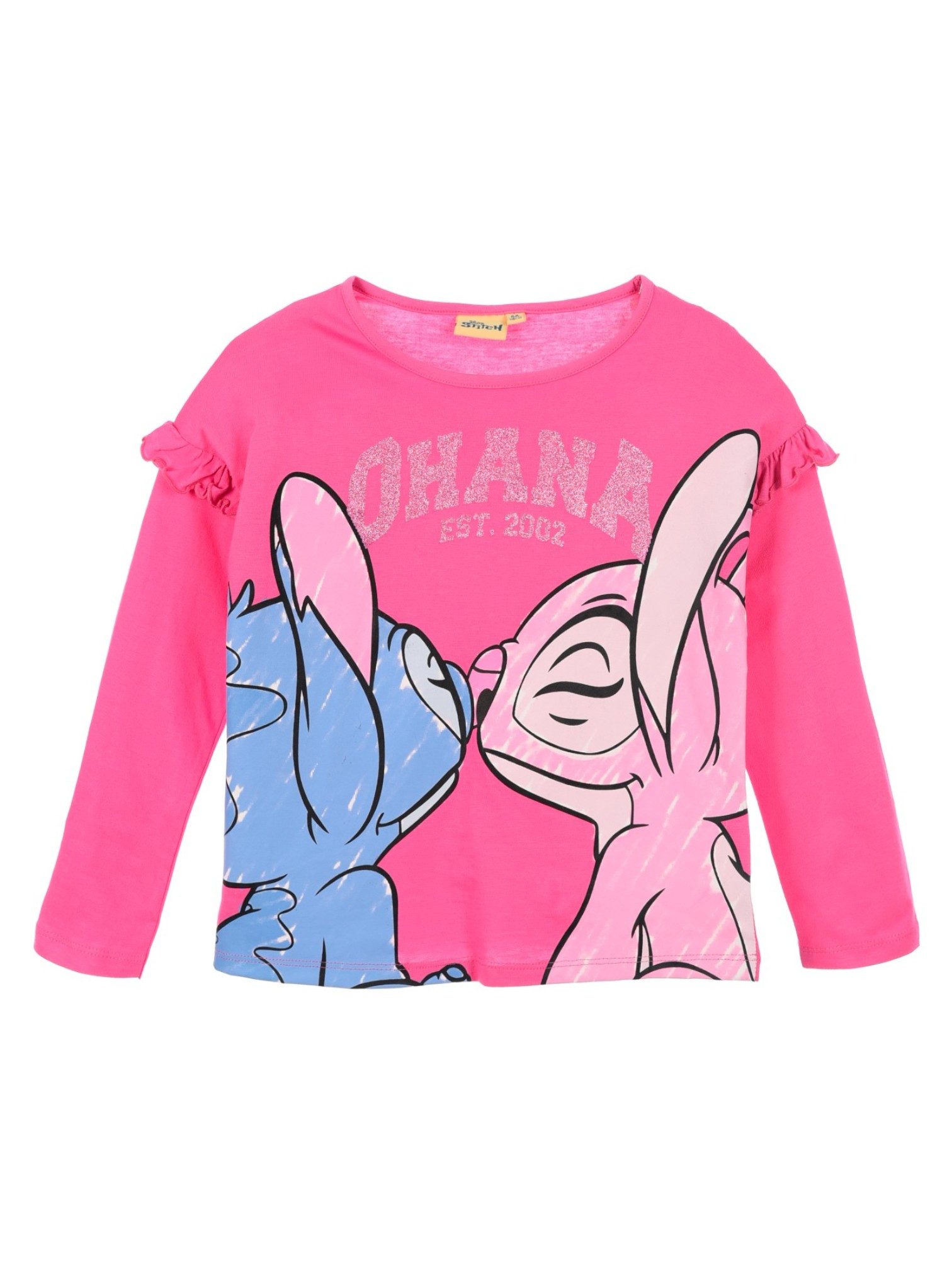 Lilo & Stitch Langarmshirt Stitch & Angel Ohana Mädchen Shirt aus Baumwolle Gr. 98 - 128 cm