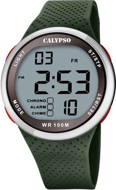 CALYPSO WATCHES Chronograph Color Splash, K5785/5, Armbanduhr, Quarzuhr, Herrenuhr, Datum, Digitalanzeige, Stoppfunktion