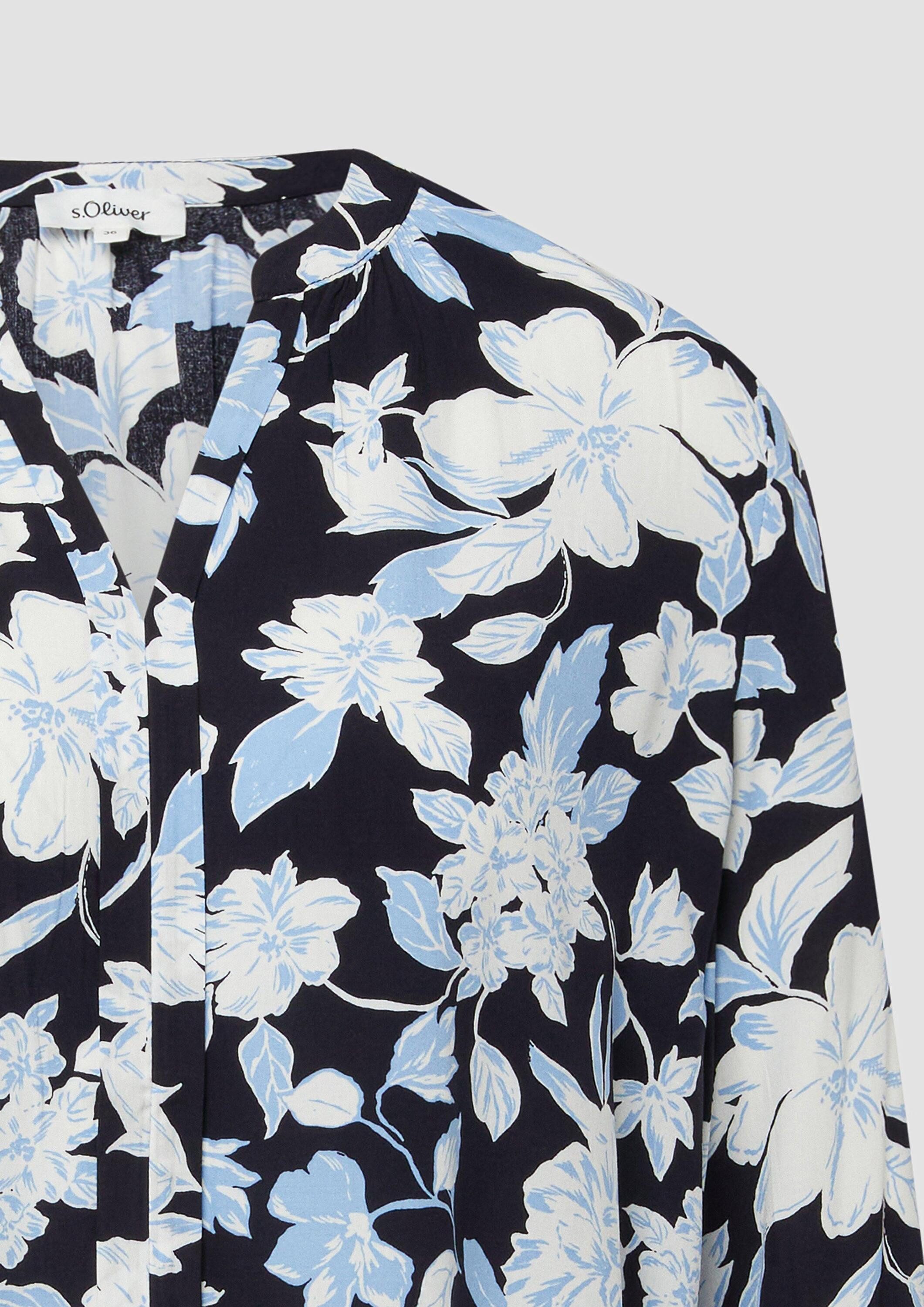 s.Oliver Langarmbluse Bluse Fließende Viskose-Bluse mit All-over-Print