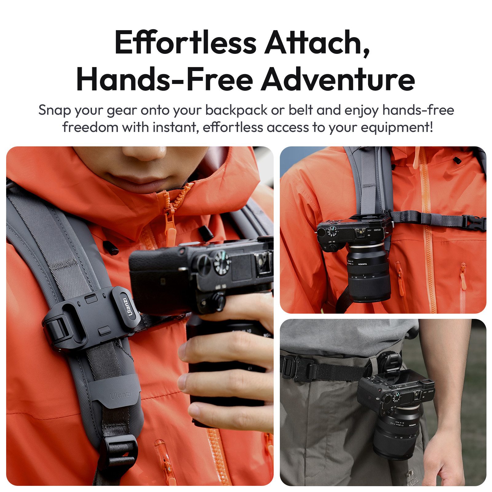 ULANZI Action Cam-Halterung Ulanzi UKA07 Schnellverschluss Clip Halterung für Kamera Rucksackgurt