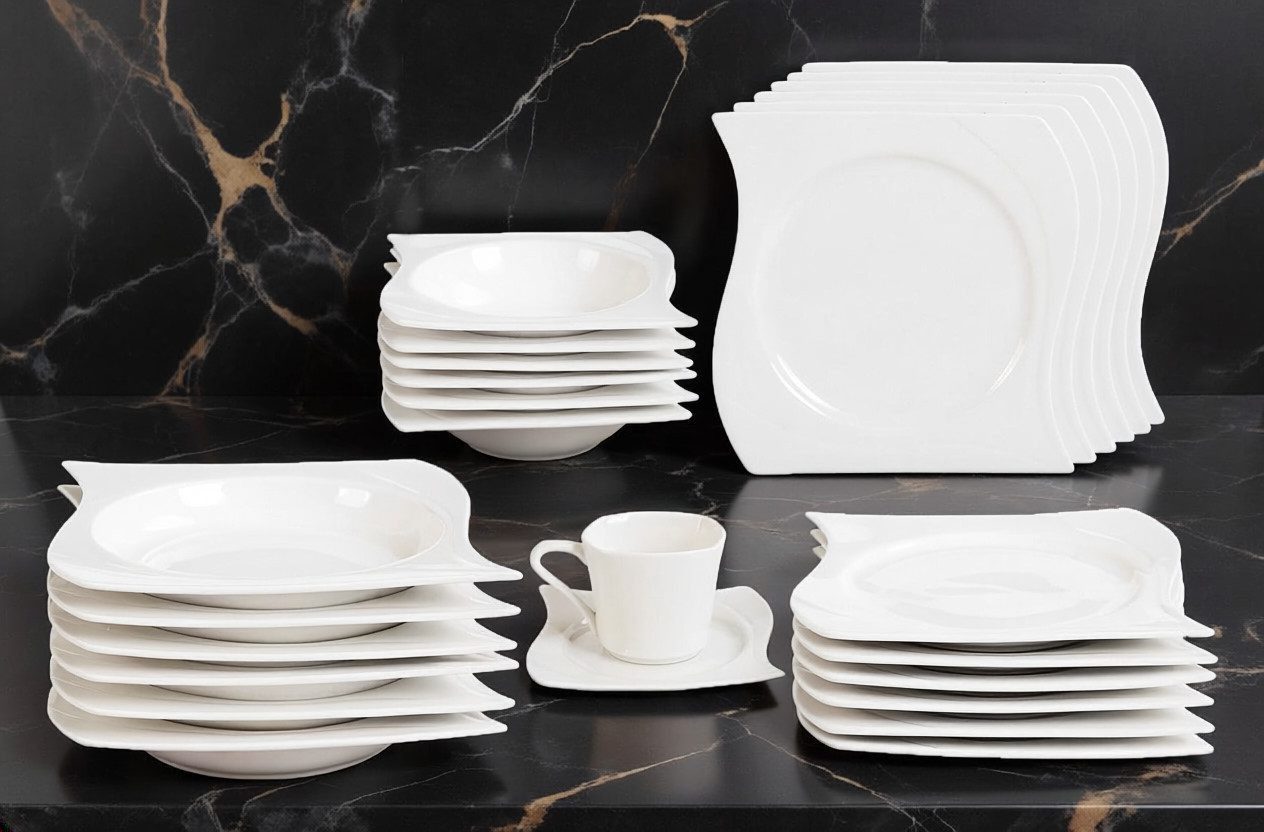 Tullip Kombiservice (36-tlg), 6 Personen, Tafelservice, Kaffeeservice, Designed in Germany