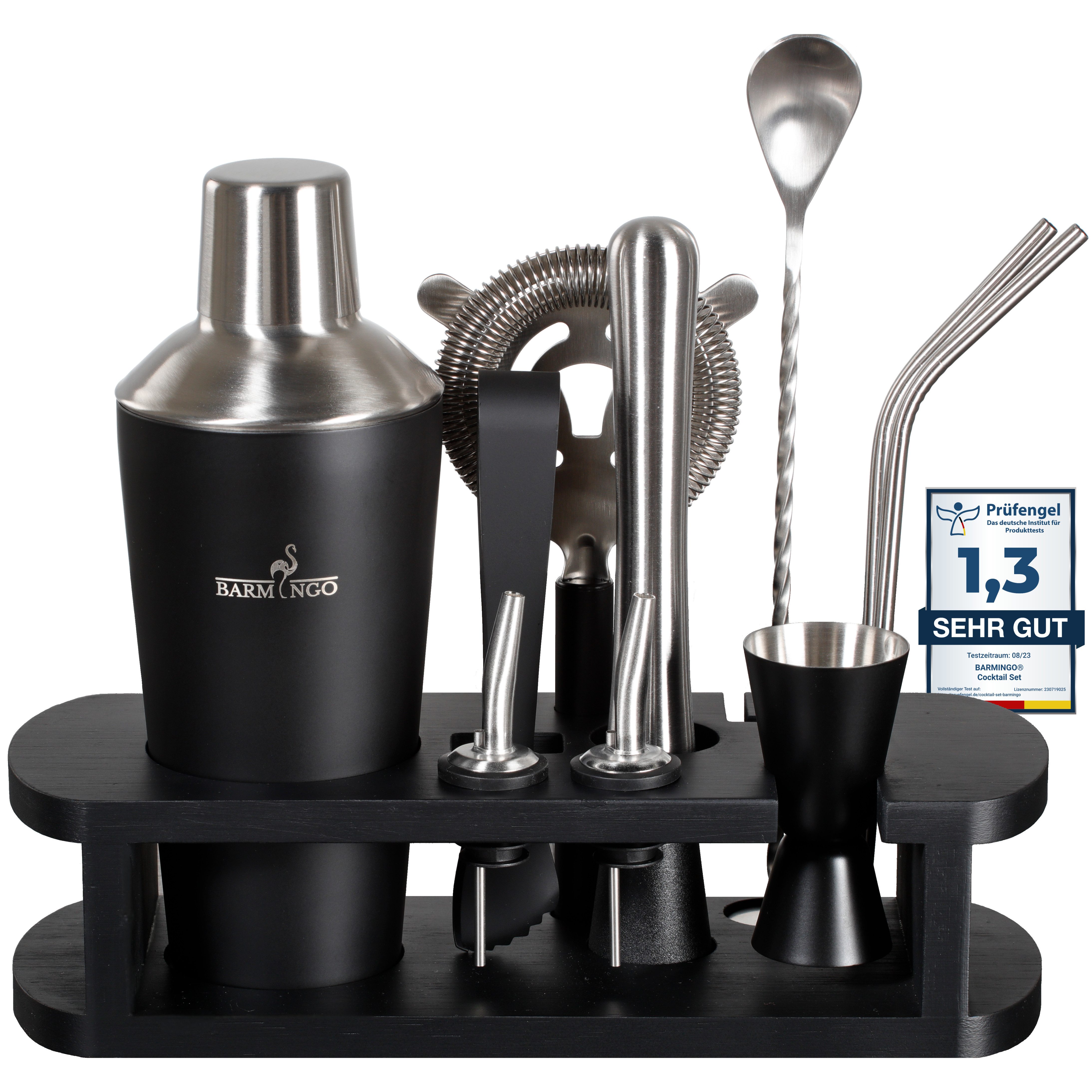 BARMINGO Cocktail-Set Edelstahl Cocktail Shaker Set (700 oder 500ml) mit Bar Zubehör, (Cocktailshaker Set, 11-tlg., für Profis und Anfänger), Cocktail Zubehör mit hochwertiger Beschichtung in stilvollen Farben