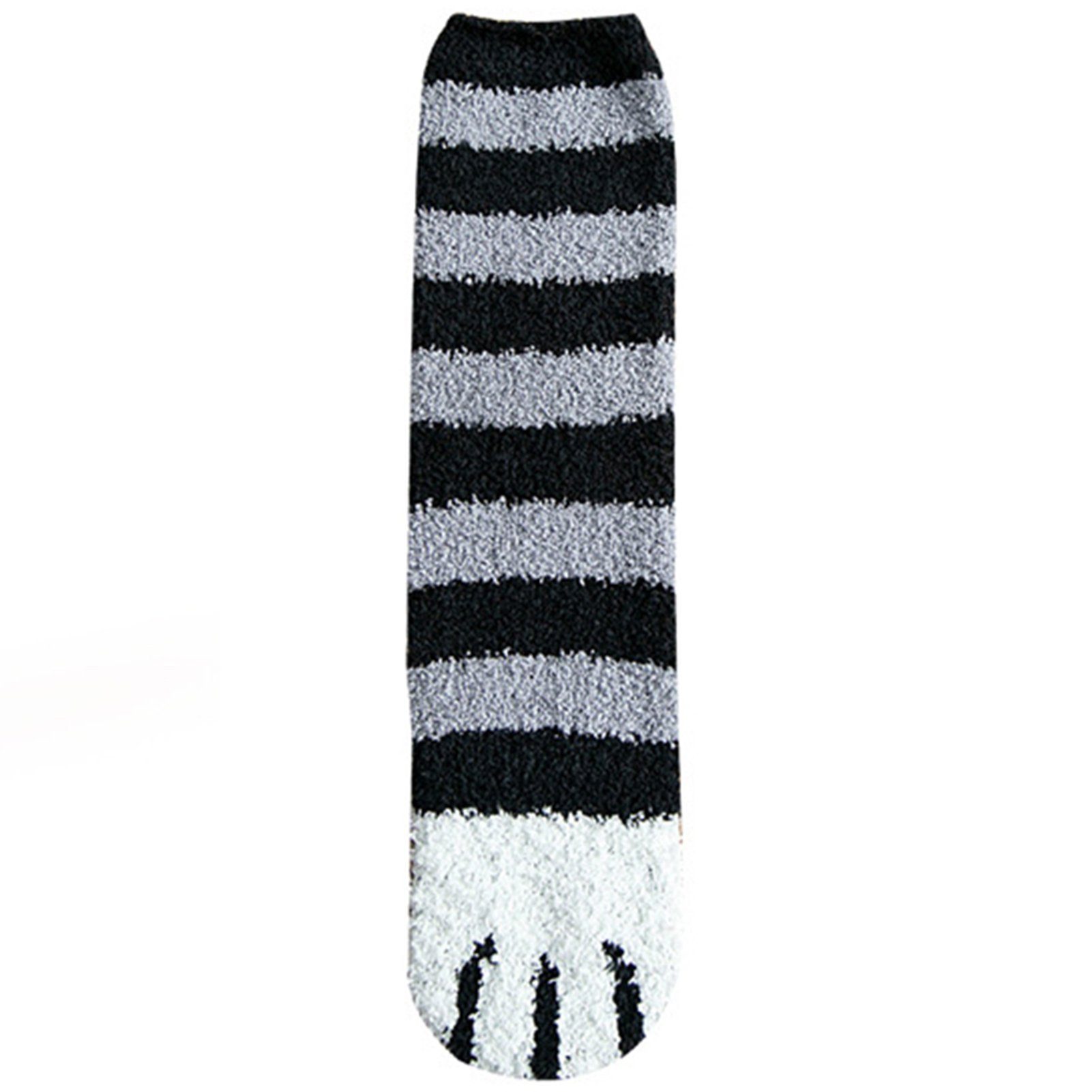 Blusmart Langsocken Flauschige Damensocken Winterwarme Mit Katzenmuster, Süßem