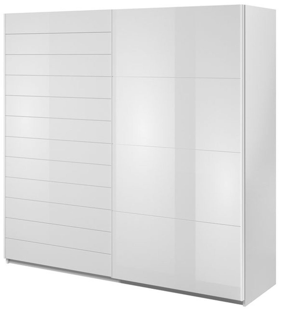 Helvetia Schwebetürenschrank Galaxy weiß Hochglanz Glasweiß 220x61x210cm