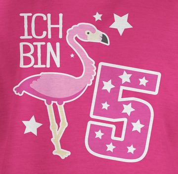 Shirtracer T-Shirt Ich bin fünf Flamingo 5. Geburtstag