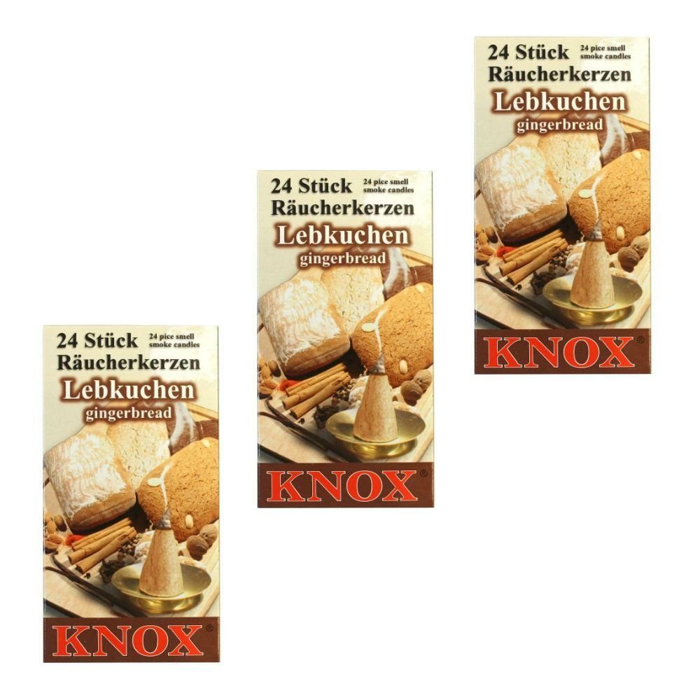 3 Räucherkerzen- - KNOX Päckchen 24er Packung Lebkuchen Räuchermännchen