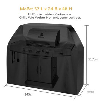 MAEREX Grill-Schutzhülle (BBQ-Abdeckung Grillabdeckung mit Aufbewahrungstasche 145x 61 x 117 cm)