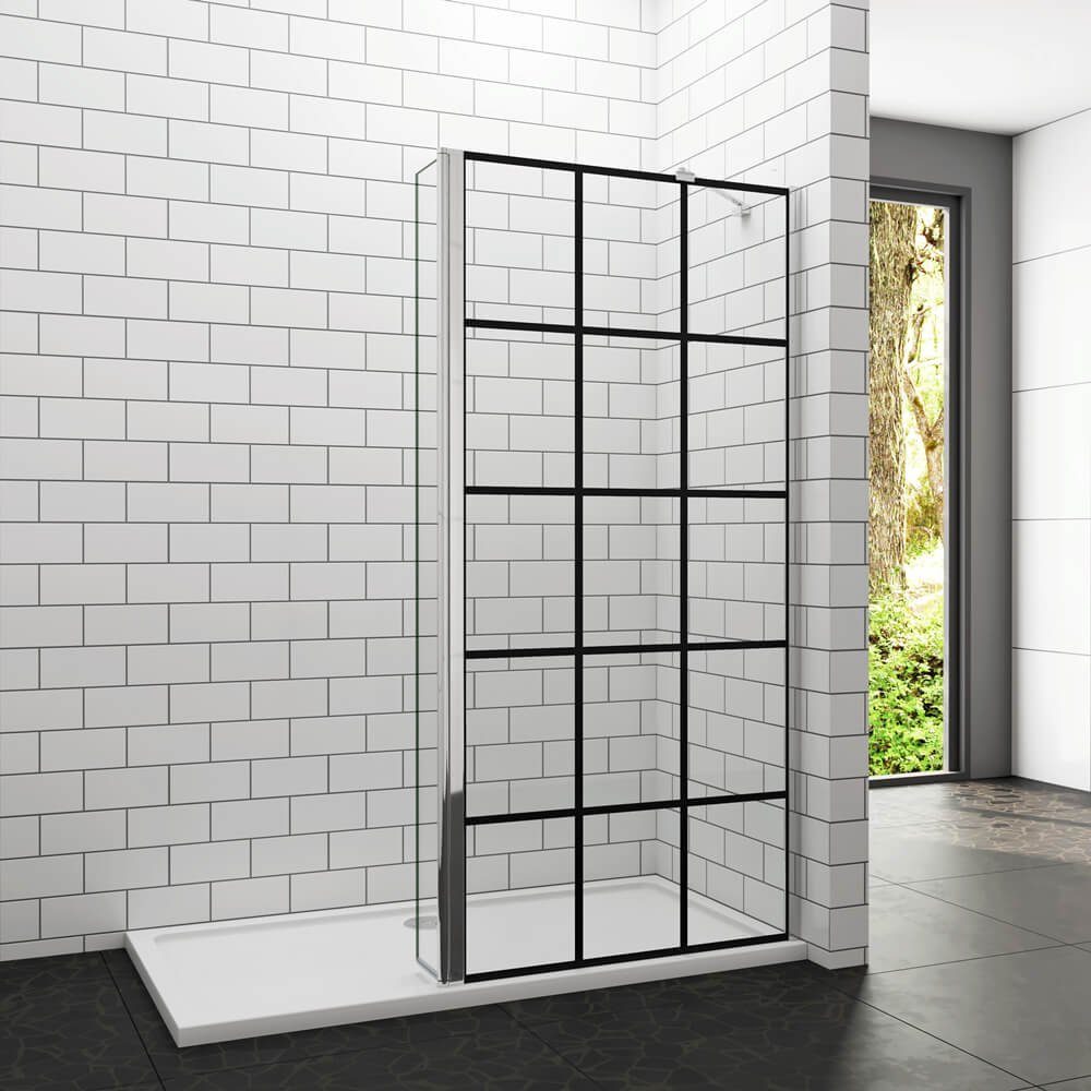 duschspa Duschwand 80/90/100/120/140cm + 30/40cm Duschkabine Walk in Trennwand, Einscheibensicherheitsglas, Sicherheitsglas, (Set), Nano Glas