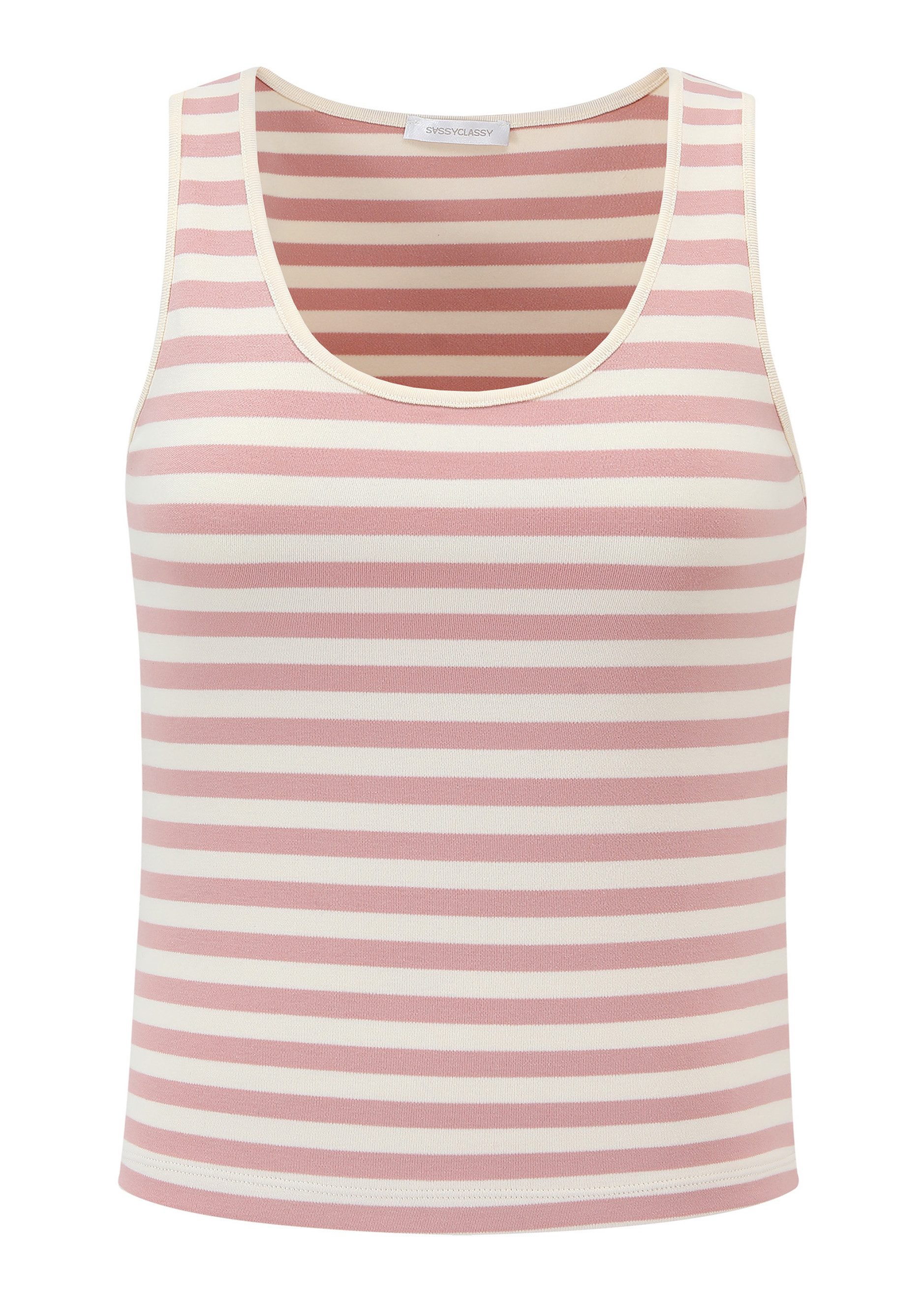 SASSYCLASSY T-Shirt Gestreiftes ärmelloses Top Damen Sommer Basic Tanktop m günstig online kaufen