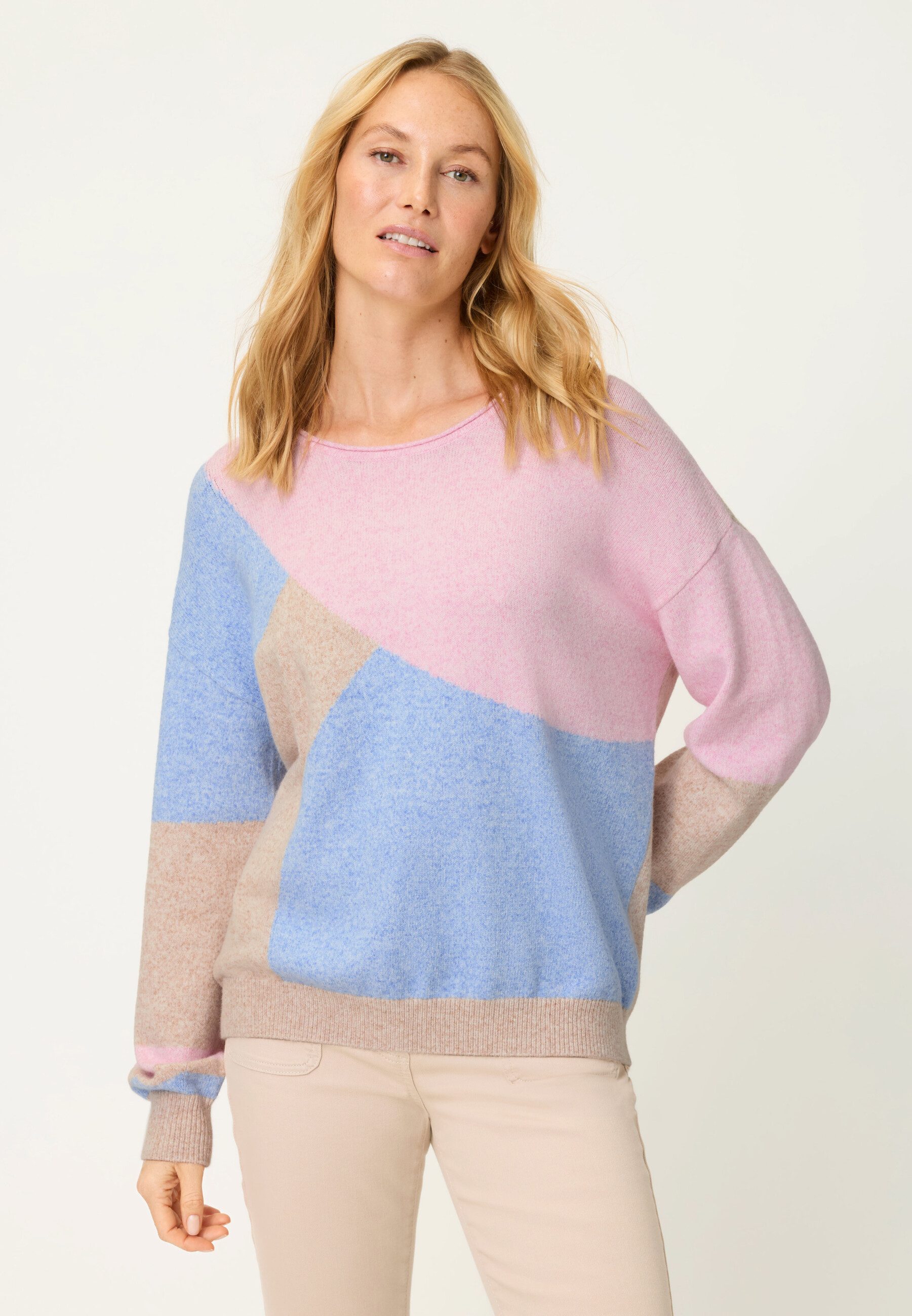 Olsen Strickpullover mit grafischem Allover-Dessin