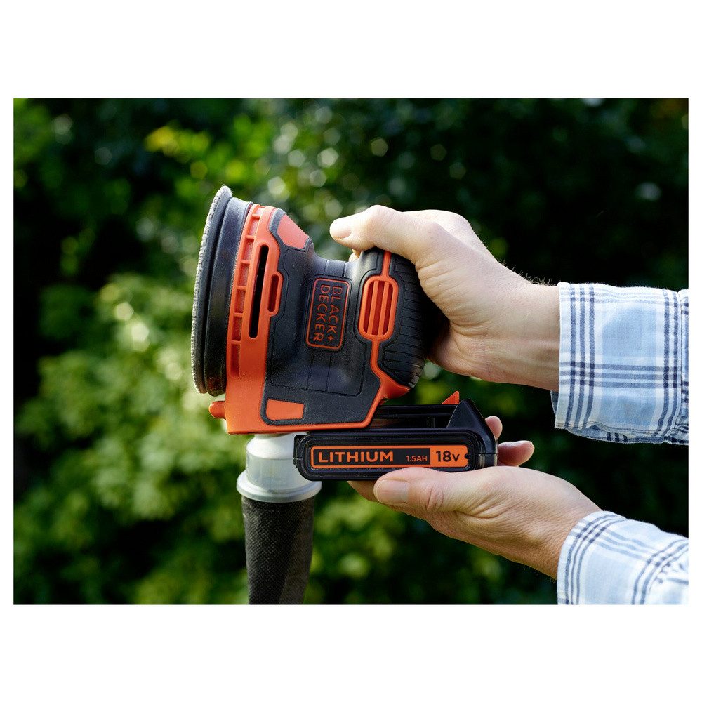 Black + Decker Exzenterschleifer Black & Decker BDCROS18N-XJ Akku-Exzenterschleifer ohne Akku, ohne L