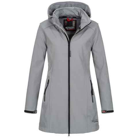 Alessandro Salvarini Softshelljacke Alessia lang mit abnehmbarer Kapuze