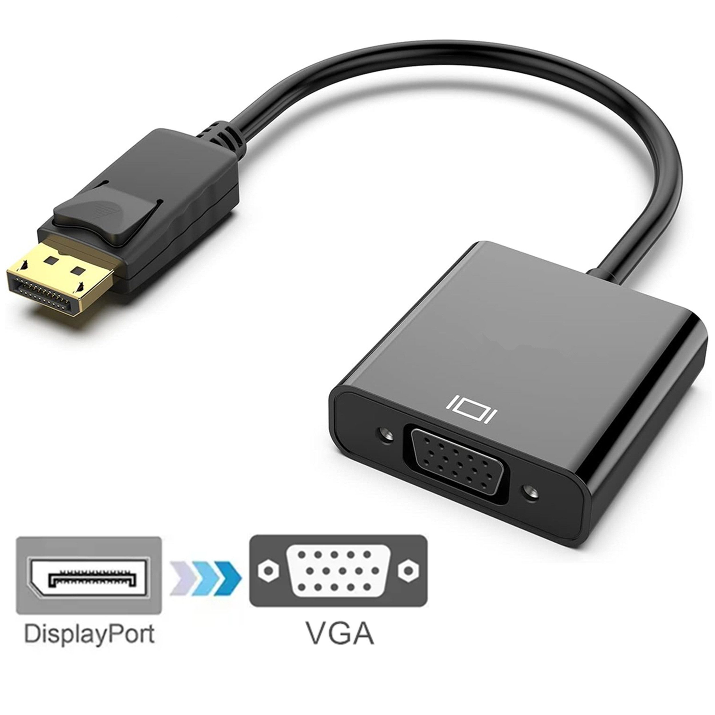 Olotos Displayport DP Auf zu VGA Adapter Stecker Kabel Konverter Laptop PC Audio- & Video-Adapter