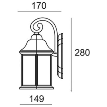 Deko-Light Deckenleuchte Wandleuchte Saiph in Schwarz E27, keine Angabe, Leuchtmittel enthalten: Nein, warmweiss, Aussenlampe, Aussenwandleuchte, Outdoor-Leuchte