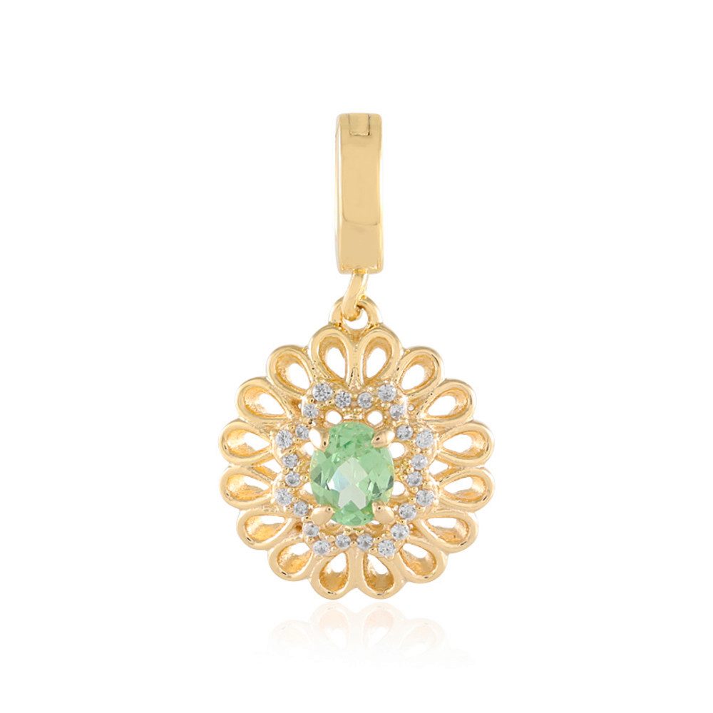 Cavill Kettenanhänger Tansania Tsavorit, 23x13 mm, Zirkonpavé, Sterlingsilber, Echtschmuck (1-tlg)