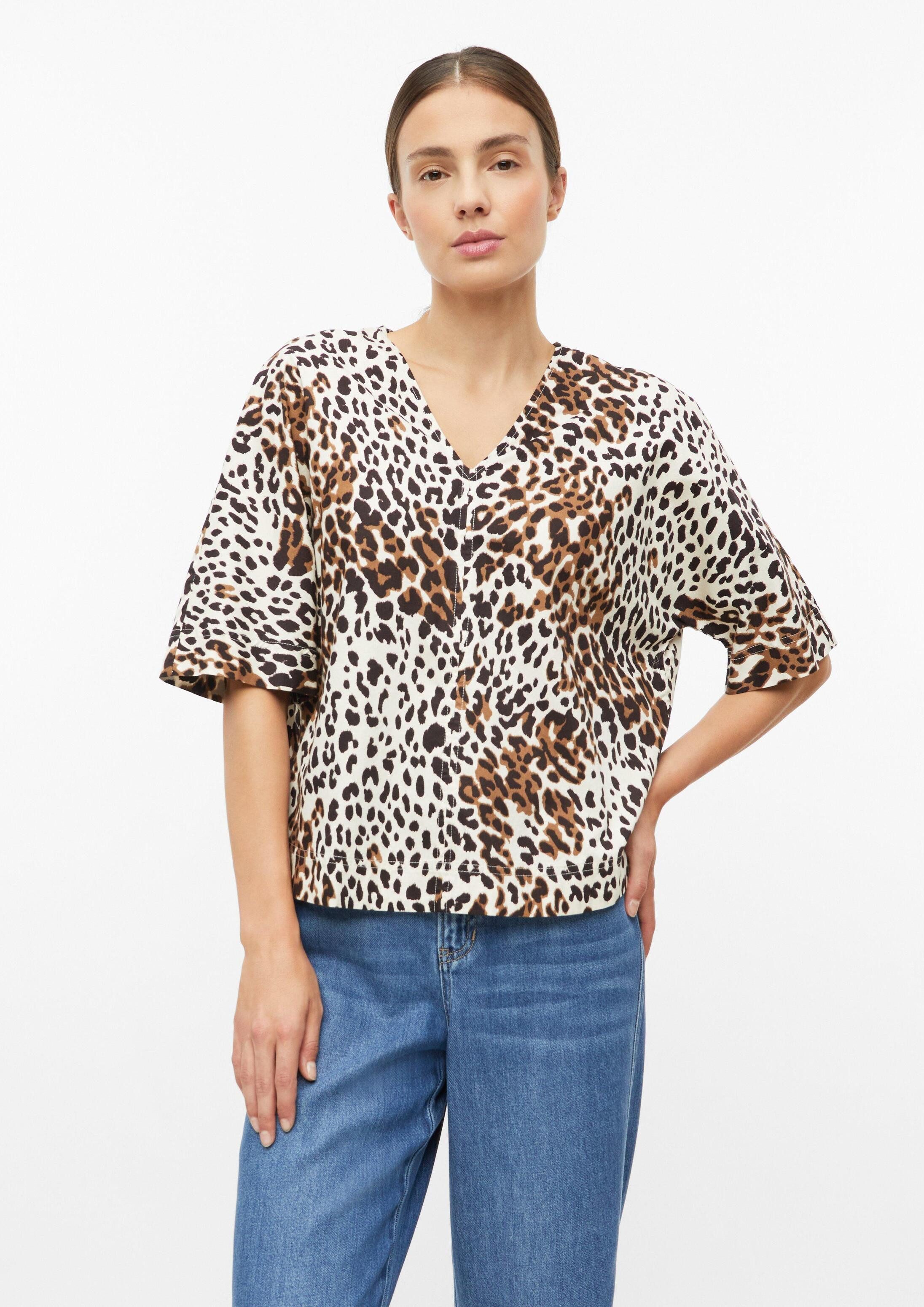 s.Oliver Kurzarmbluse Bluse Baumwollbluse im Relaxed Fit