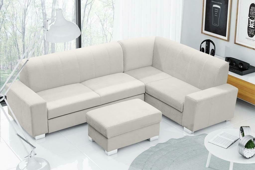 Polster Bettfunktion Ecksofa Mit Neu, Garnitur Schlafsofa Bettfunktion JVmoebel Eck Sofa Eck Weiß Couch