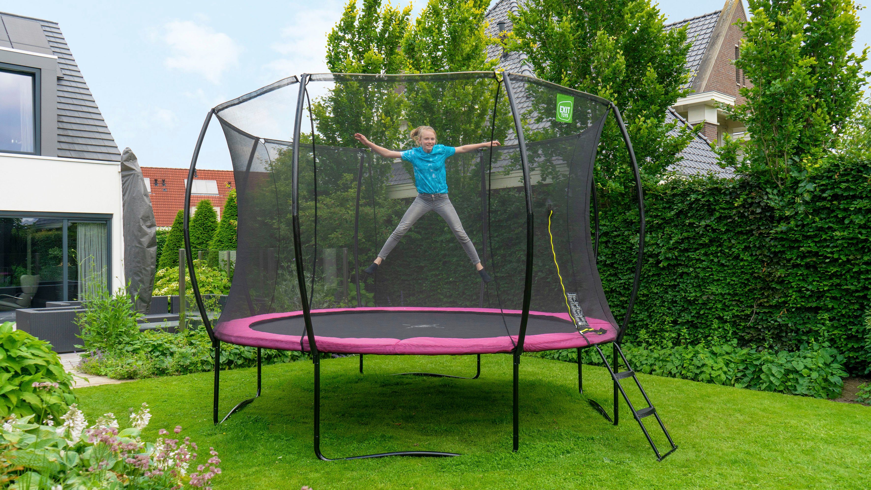 EXIT Gartentrampolin Silhouette, Ø 427 cm, mit Sicherheitsnetz